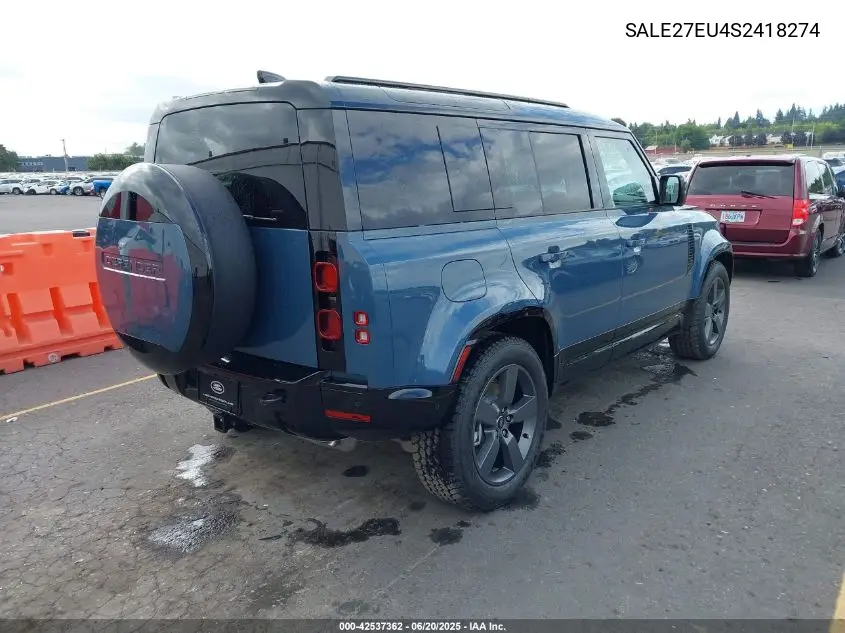 2025 Land Rover Defender 110 P400 X-Dynamic Se VIN: SALE27EU4S2418274 Lot: 42537362