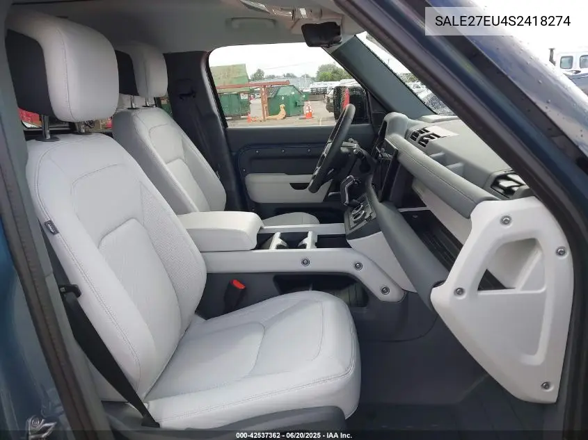 2025 Land Rover Defender 110 P400 X-Dynamic Se VIN: SALE27EU4S2418274 Lot: 42537362