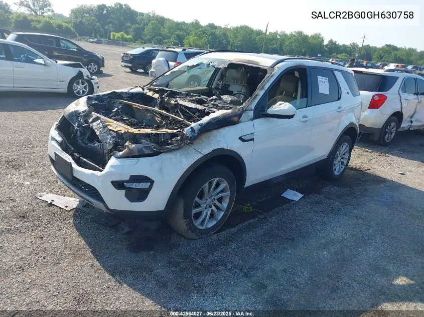 2016 Land Rover Discovery Sport Hse VIN: SALCR2BG0GH630758 Lot: 42564027