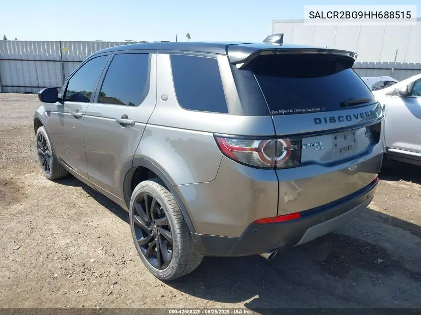 2017 Land Rover Discovery Sport Hse VIN: SALCR2BG9HH688515 Lot: 42586325