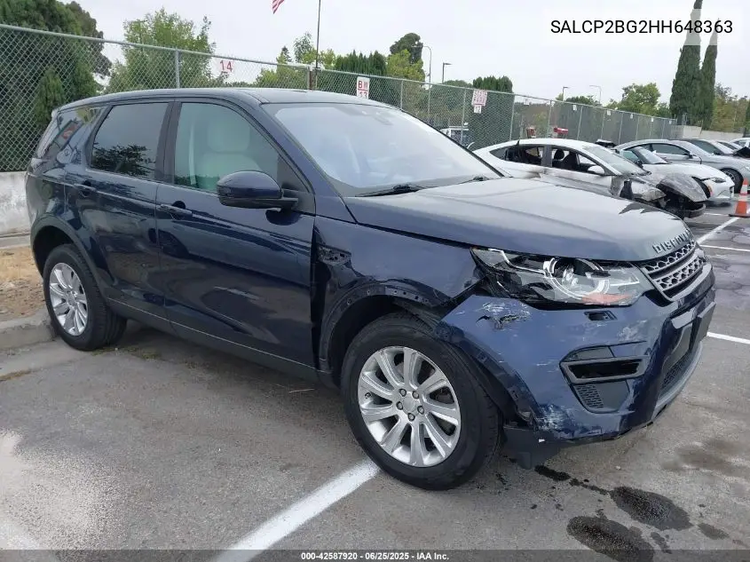 2017 Land Rover Discovery Sport Se VIN: SALCP2BG2HH648363 Lot: 42587920