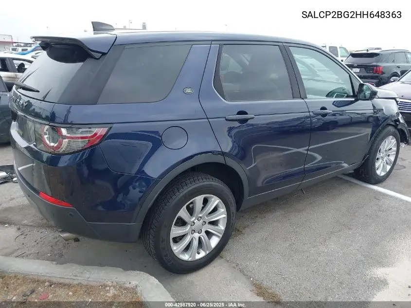 2017 Land Rover Discovery Sport Se VIN: SALCP2BG2HH648363 Lot: 42587920
