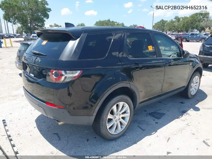 2017 Land Rover Discovery Sport Se VIN: SALCP2BG2HH652316 Lot: 42600971