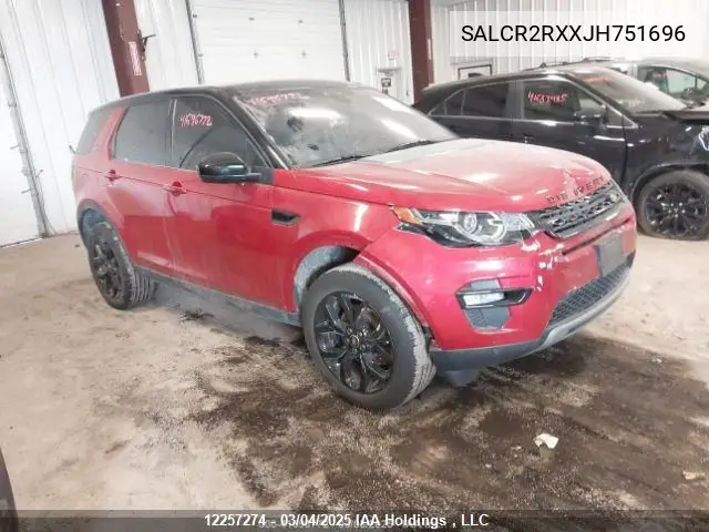 2018 Land Rover Discovery Sport Hse VIN: SALCR2RXXJH751696 Lot: 12257274
