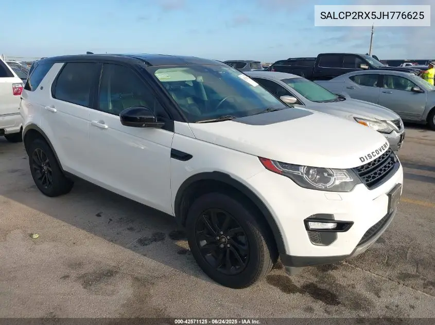 2018 Land Rover Discovery Sport Se VIN: SALCP2RX5JH776625 Lot: 42571125