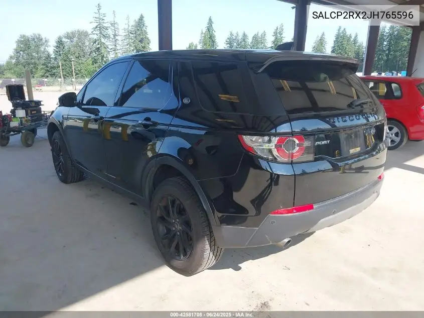 2018 Land Rover Discovery Sport Se VIN: SALCP2RX2JH765596 Lot: 42581708