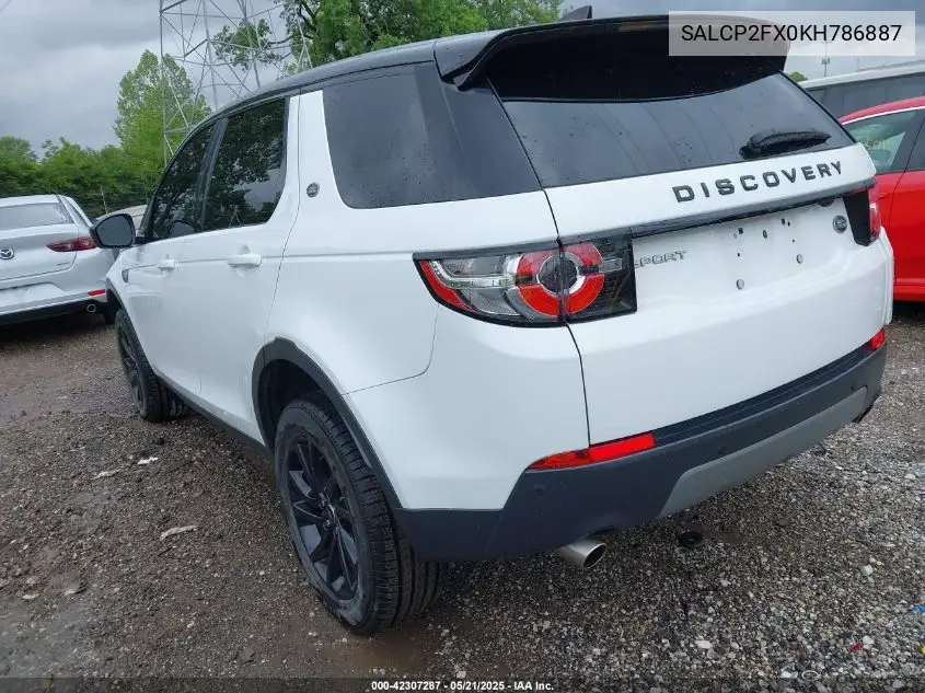 2019 Land Rover Discovery Sport Se VIN: SALCP2FX0KH786887 Lot: 42307287