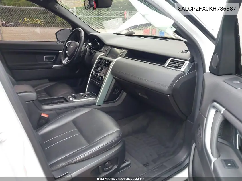 2019 Land Rover Discovery Sport Se VIN: SALCP2FX0KH786887 Lot: 42307287