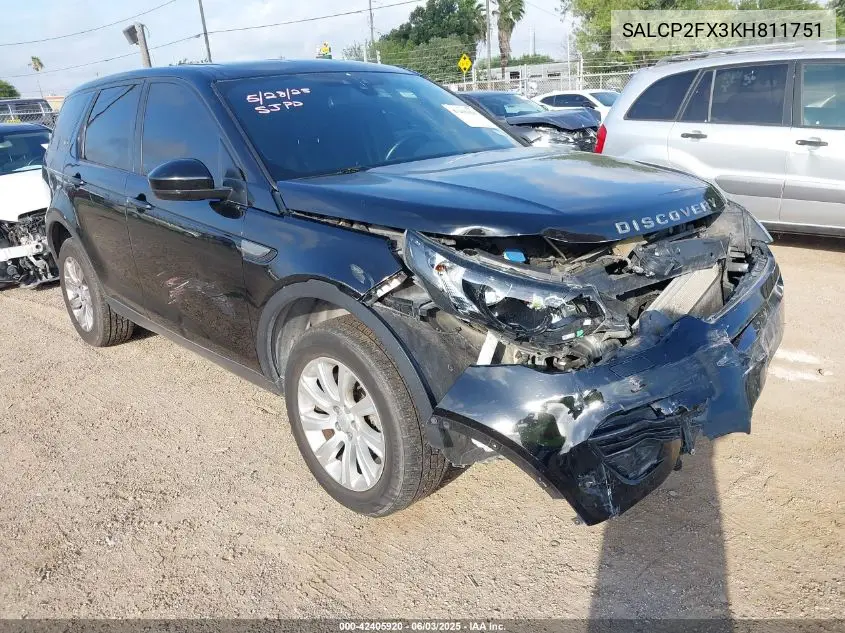 2019 Land Rover Discovery Sport Se VIN: SALCP2FX3KH811751 Lot: 42405920