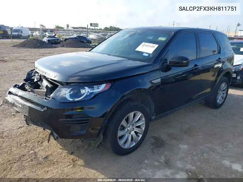 2019 Land Rover Discovery Sport Se VIN: SALCP2FX3KH811751 Lot: 42405920
