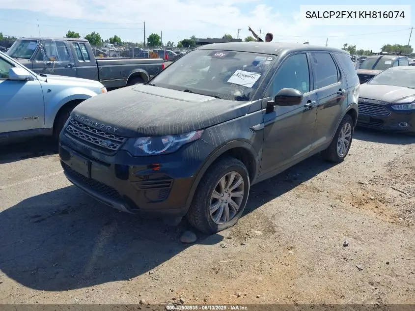 2019 Land Rover Discovery Sport Se VIN: SALCP2FX1KH816074 Lot: 42508935