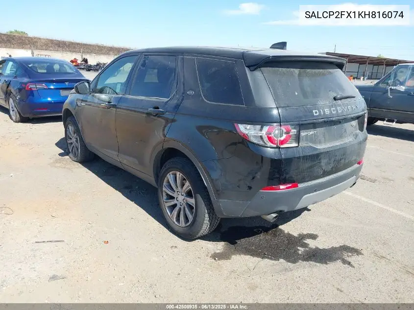2019 Land Rover Discovery Sport Se VIN: SALCP2FX1KH816074 Lot: 42508935