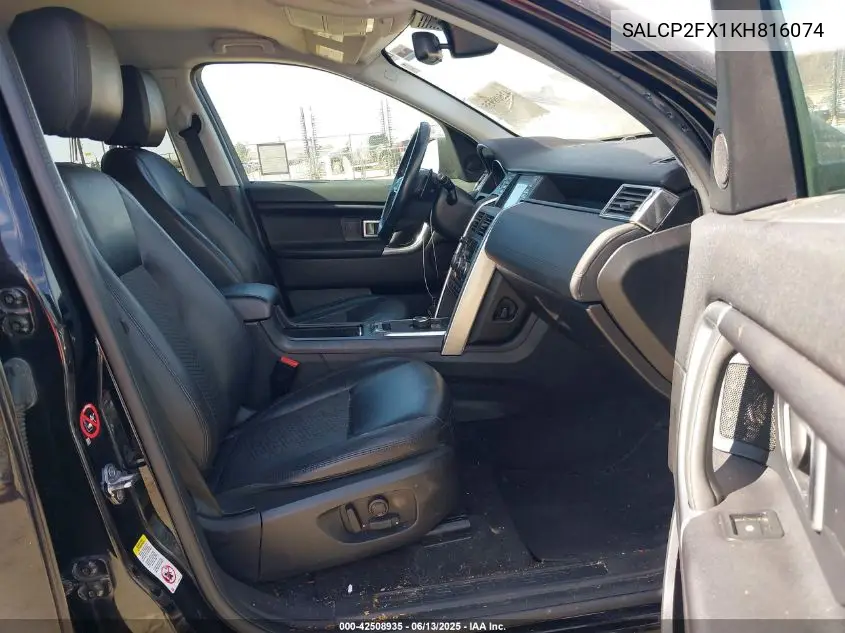 2019 Land Rover Discovery Sport Se VIN: SALCP2FX1KH816074 Lot: 42508935