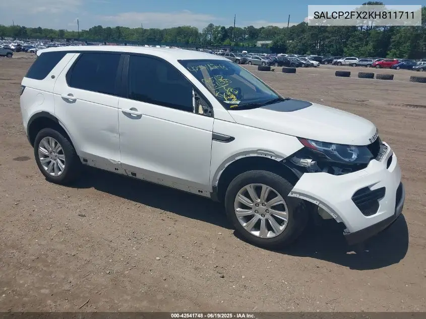 2019 Land Rover Discovery Sport Se VIN: SALCP2FX2KH811711 Lot: 42541748