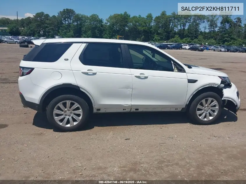 2019 Land Rover Discovery Sport Se VIN: SALCP2FX2KH811711 Lot: 42541748