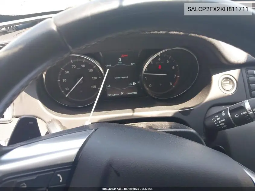 2019 Land Rover Discovery Sport Se VIN: SALCP2FX2KH811711 Lot: 42541748
