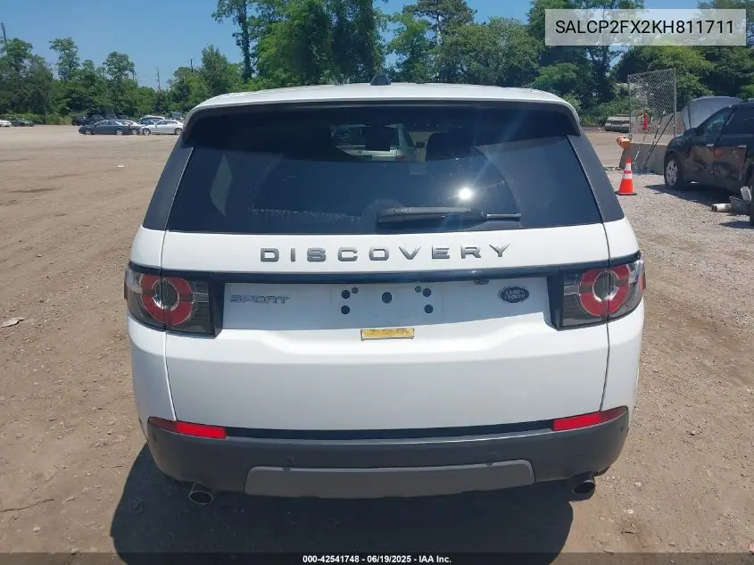 2019 Land Rover Discovery Sport Se VIN: SALCP2FX2KH811711 Lot: 42541748