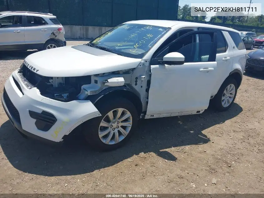 2019 Land Rover Discovery Sport Se VIN: SALCP2FX2KH811711 Lot: 42541748