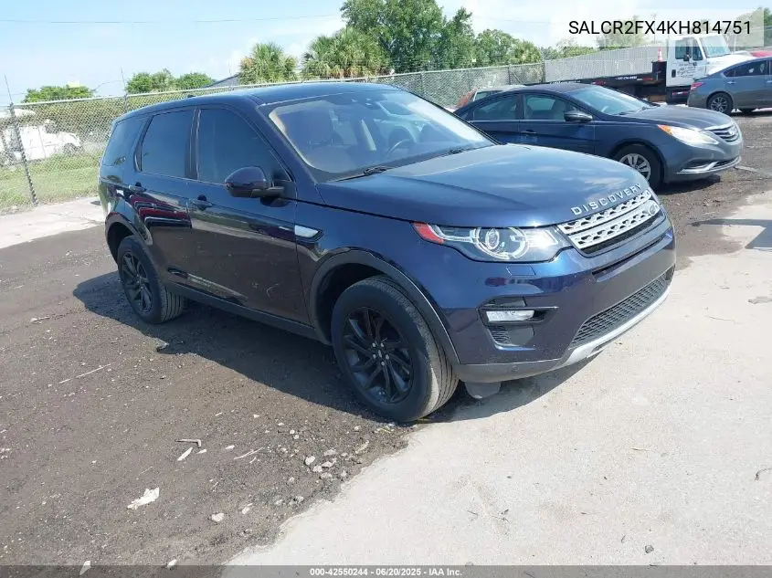 2019 Land Rover Discovery Sport Hse/Landmark Edition VIN: SALCR2FX4KH814751 Lot: 42550244