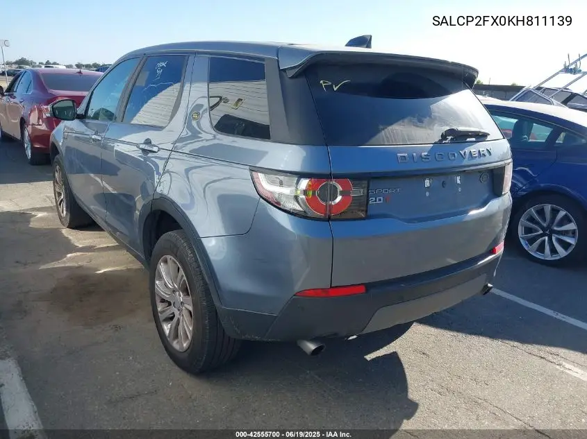 2019 Land Rover Discovery Sport Se VIN: SALCP2FX0KH811139 Lot: 42555700