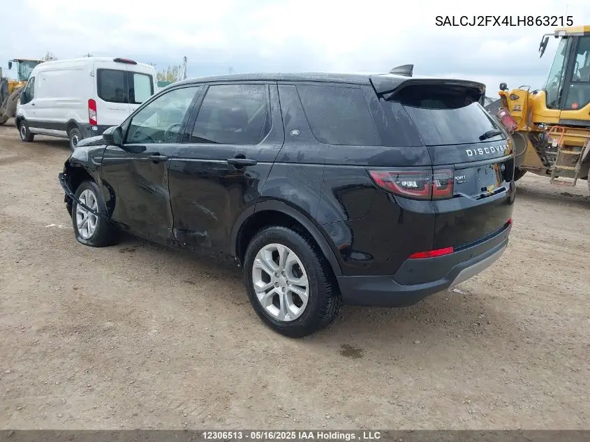 2020 Land Rover Discovery Sport S VIN: SALCJ2FX4LH863215 Lot: 12306513