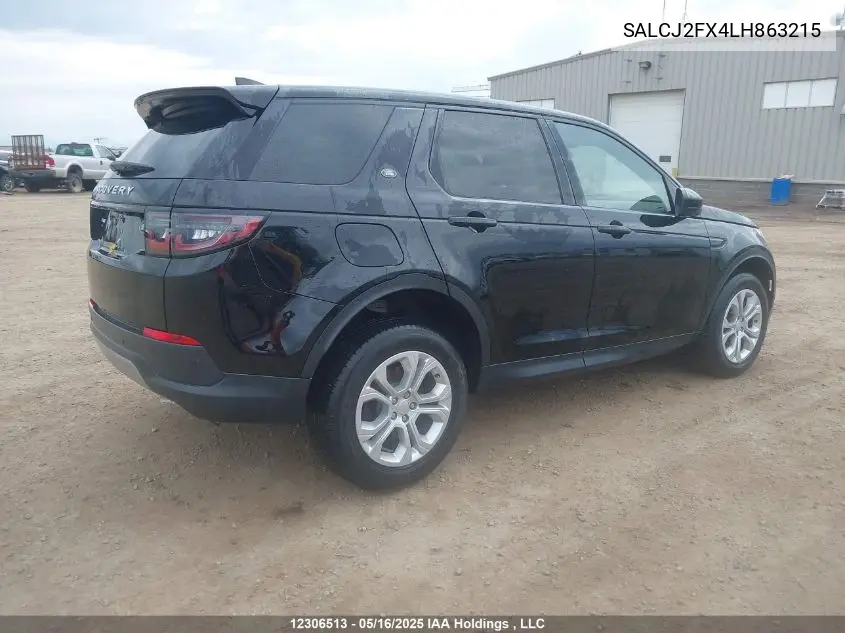 2020 Land Rover Discovery Sport S VIN: SALCJ2FX4LH863215 Lot: 12306513