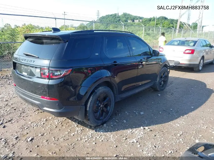 2021 Land Rover Discovery Sport S VIN: SALCJ2FX8MH883758 Lot: 42540391