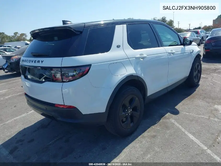 2022 Land Rover Discovery Sport S VIN: SALCJ2FX3NH905800 Lot: 42548536