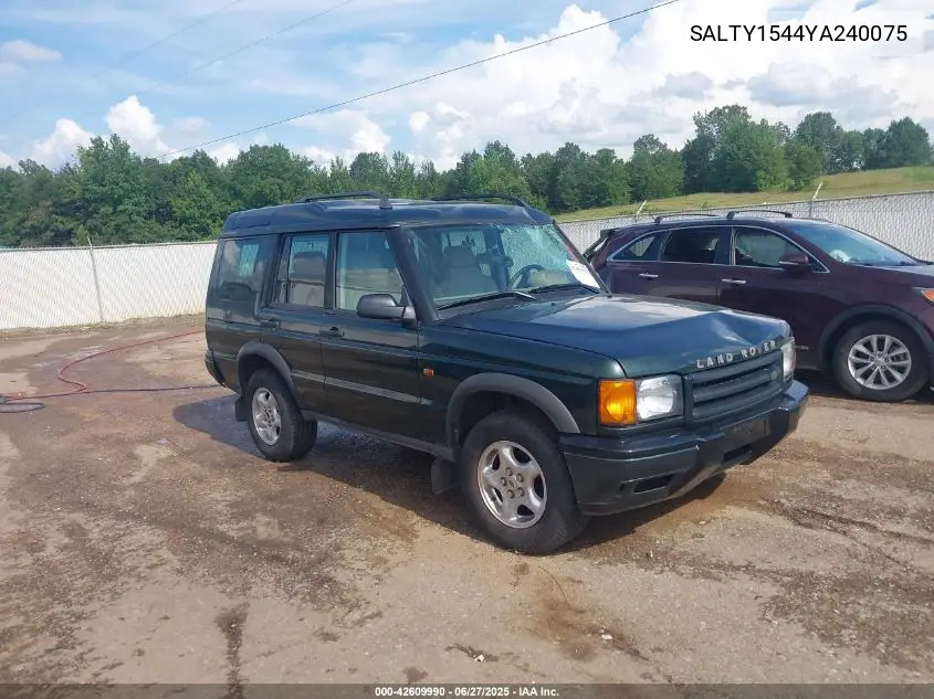 2000 Land Rover Discovery Series Ii Cloth/Series Ii Leather VIN: SALTY1544YA240075 Lot: 42609990