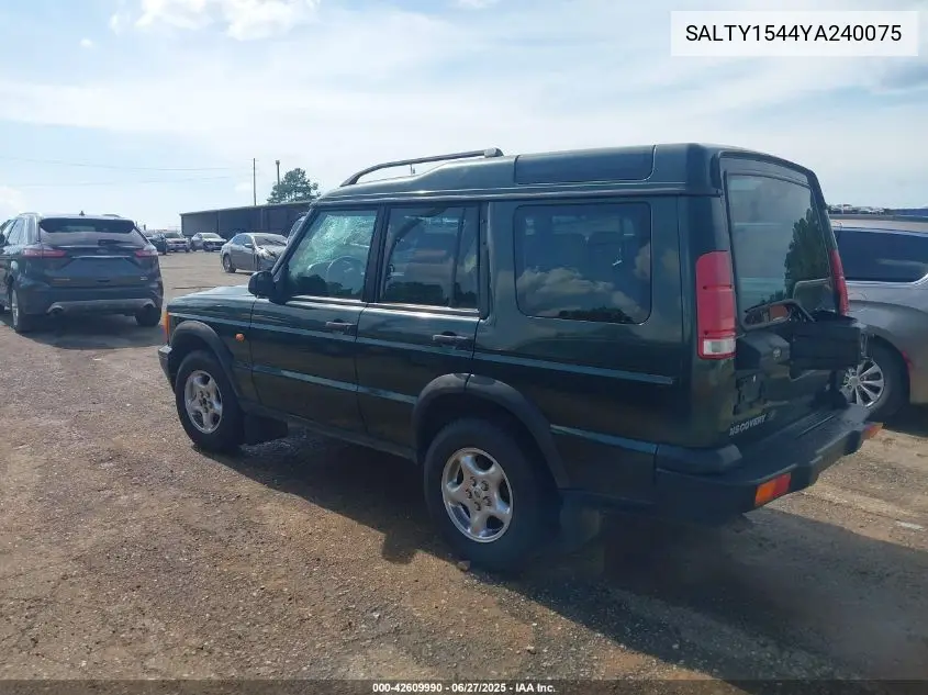2000 Land Rover Discovery Series Ii Cloth/Series Ii Leather VIN: SALTY1544YA240075 Lot: 42609990