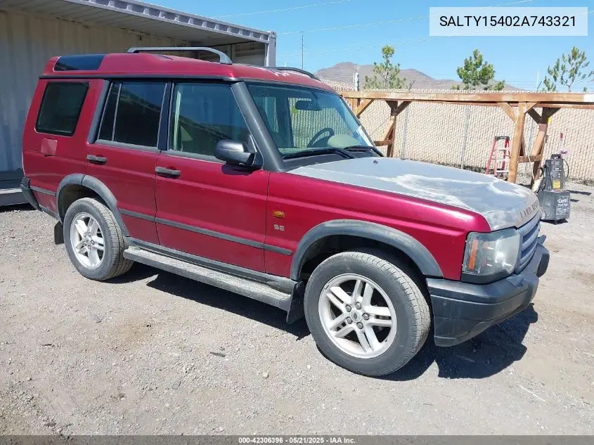 2002 Land Rover Discovery Series Ii Se VIN: SALTY15402A743321 Lot: 42306396