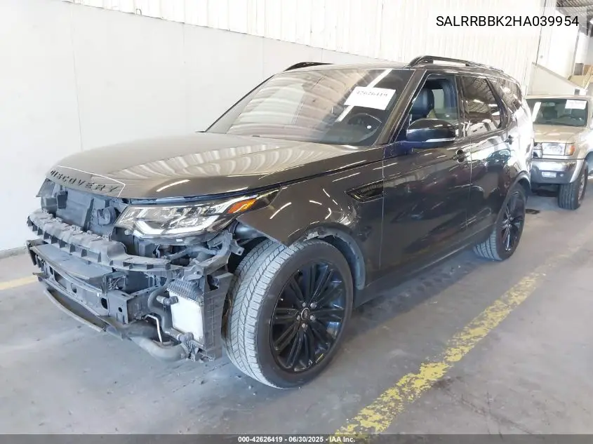 2017 Land Rover Discovery Hse VIN: SALRRBBK2HA039954 Lot: 42626419
