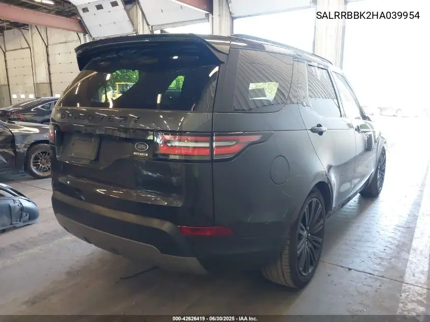 2017 Land Rover Discovery Hse VIN: SALRRBBK2HA039954 Lot: 42626419
