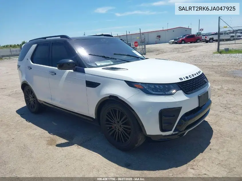 2018 Land Rover Discovery Hse Luxury VIN: SALRT2RK6JA047925 Lot: 42617790