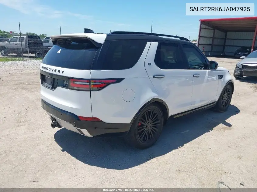 2018 Land Rover Discovery Hse Luxury VIN: SALRT2RK6JA047925 Lot: 42617790