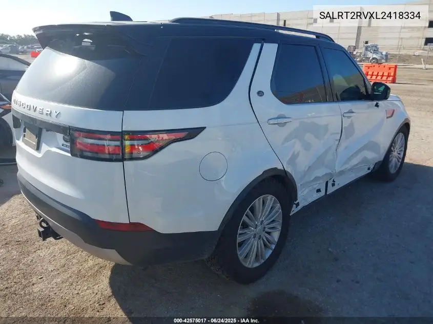 2020 Land Rover Discovery Hse Luxury VIN: SALRT2RVXL2418334 Lot: 42575017