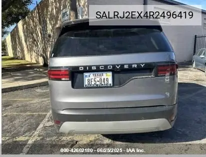 2024 Land Rover Discovery P300 S VIN: SALRJ2EX4R2496419 Lot: 42602180