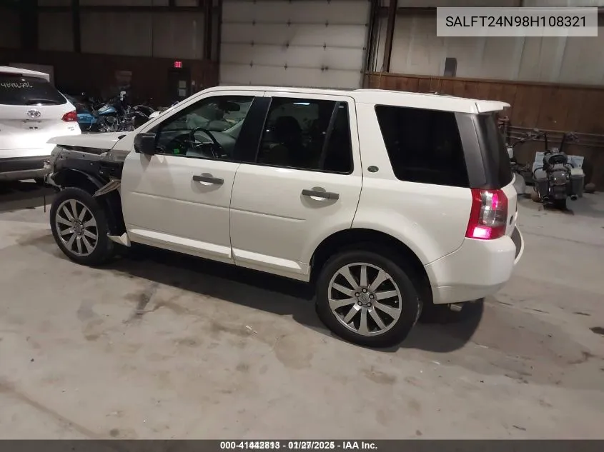 2008 Land Rover Lr2 Hse VIN: SALFT24N98H108321 Lot: 41442813