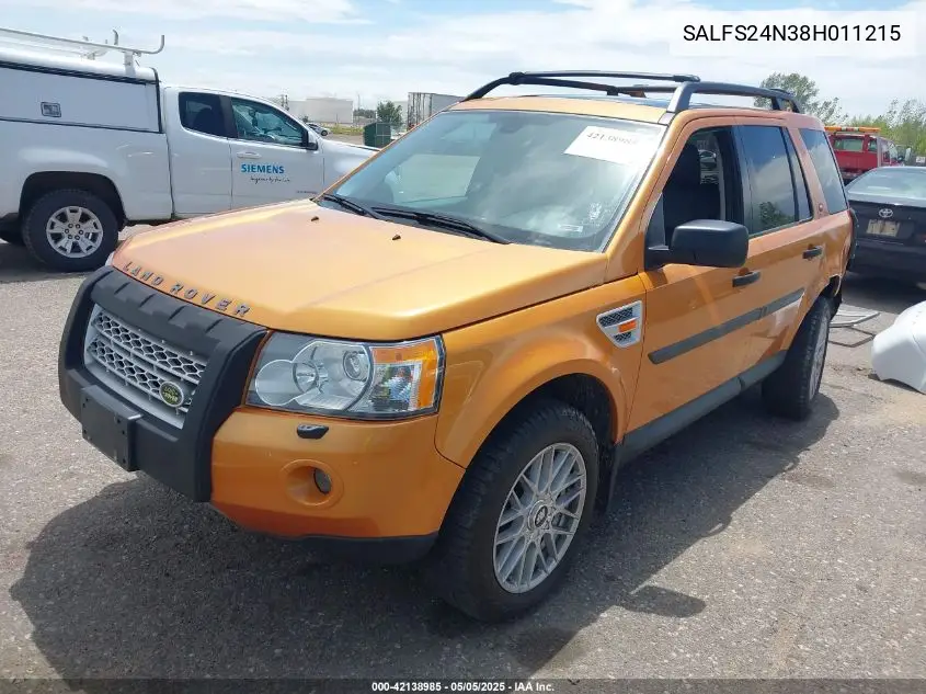 2008 Land Rover Lr2 Se VIN: SALFS24N38H011215 Lot: 42138985