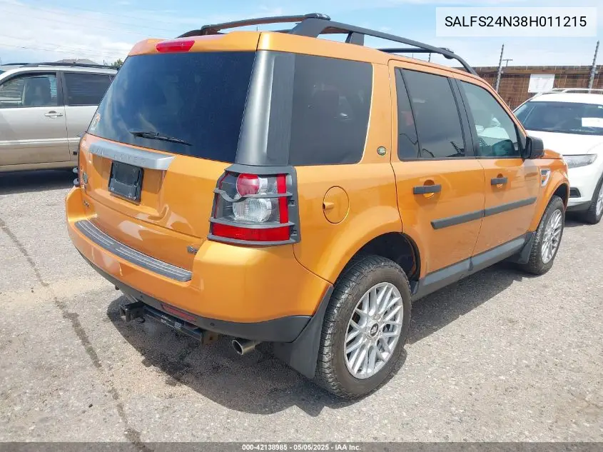 2008 Land Rover Lr2 Se VIN: SALFS24N38H011215 Lot: 42138985