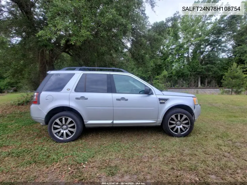2008 Land Rover Lr2 Hse VIN: SALFT24N78H108754 Lot: 42234738