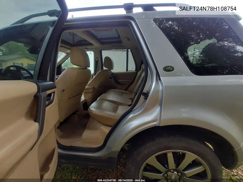 2008 Land Rover Lr2 Hse VIN: SALFT24N78H108754 Lot: 42234738