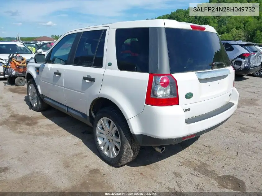 2008 Land Rover Lr2 Se VIN: SALFP24N28H049732 Lot: 42283121