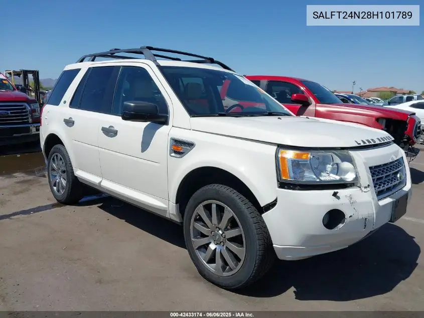 2008 Land Rover Lr2 Hse VIN: SALFT24N28H101789 Lot: 42433174