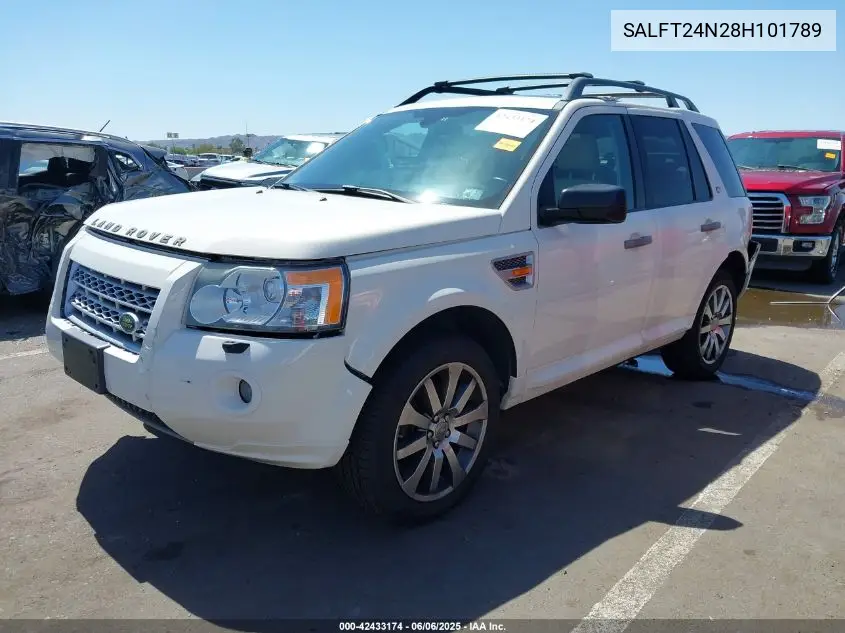 2008 Land Rover Lr2 Hse VIN: SALFT24N28H101789 Lot: 42433174