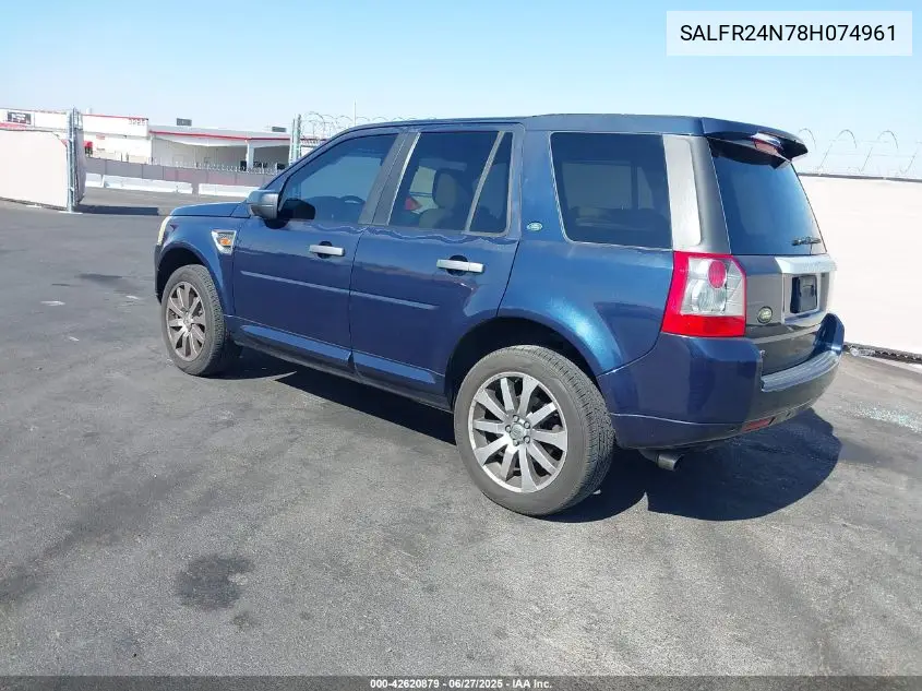 2008 Land Rover Lr2 Hse VIN: SALFR24N78H074961 Lot: 42620879