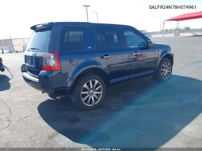 2008 Land Rover Lr2 Hse VIN: SALFR24N78H074961 Lot: 42620879