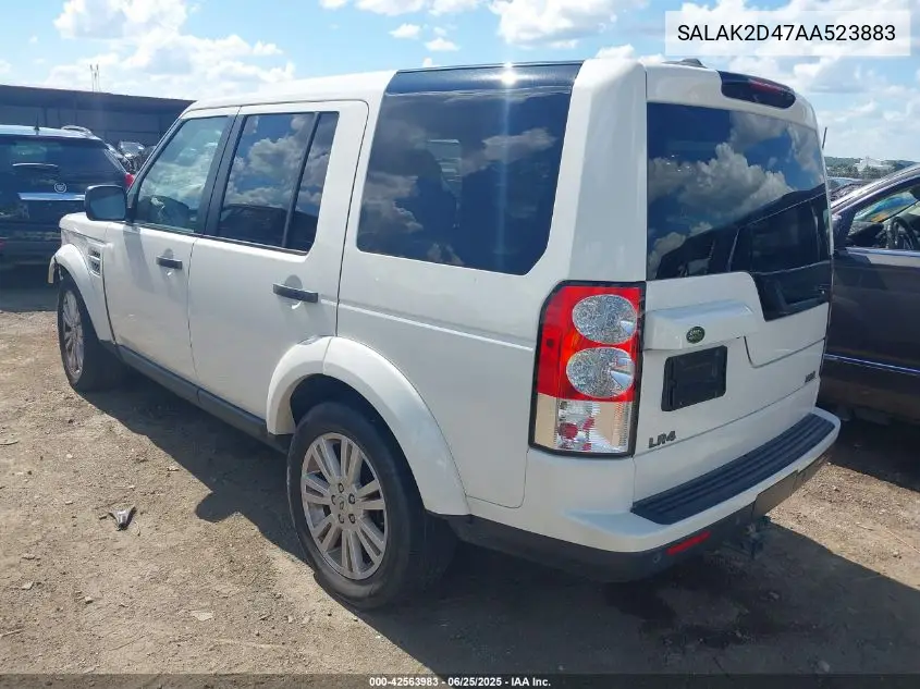 2010 Land Rover Lr4 VIN: SALAK2D47AA523883 Lot: 42563983