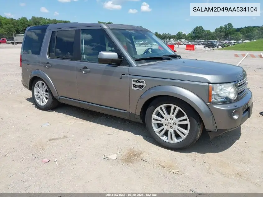2010 Land Rover Lr4 VIN: SALAM2D49AA534104 Lot: 42571548