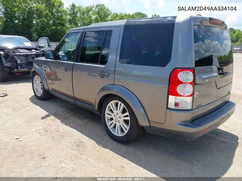 2010 Land Rover Lr4 VIN: SALAM2D49AA534104 Lot: 42571548